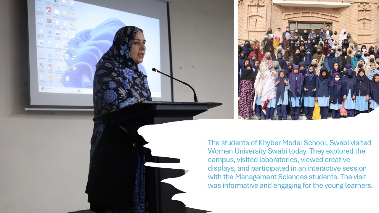 khyber model school student visit to wus